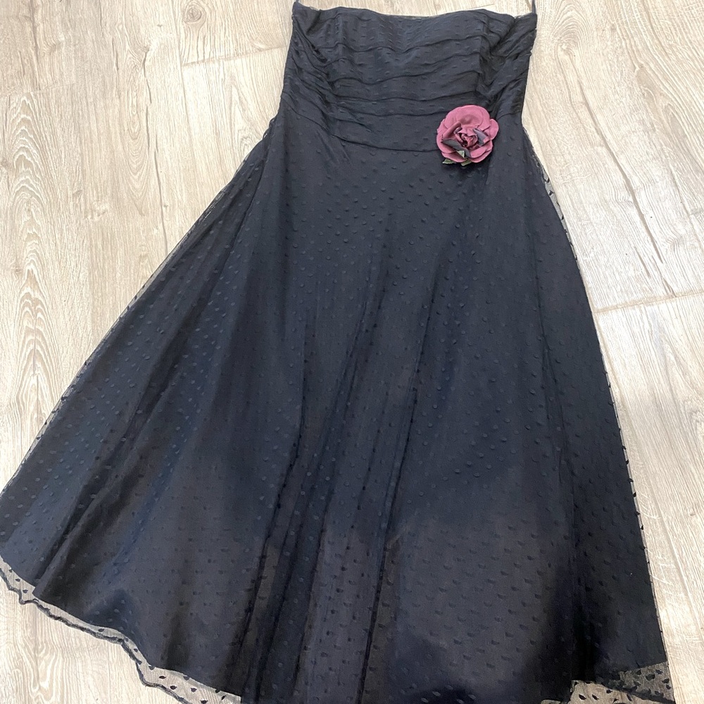 Scott McClintock black lace overlay dress